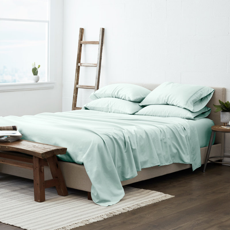 Ensemble de draps pour lit en microfibre brossée de 6 pièces Simply Soft, Aigue-marine