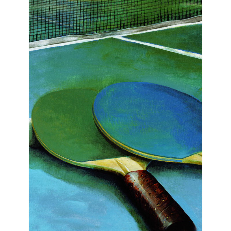 Table de ping-pong et raquettes - Impression sur toile tendue, H 16 po x l 12 po