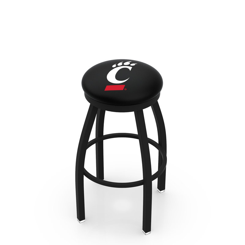 Tabouret de comptoir pivotant de 25 po NCAA, Noir froissé, Université de Cincinnati