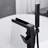 Matte Black Bathroom Tub Filler With Waterfall Spout And Foldable Hand Shower - Corrosion Freestanding Floor Mount Telescopic Resistance-118036794