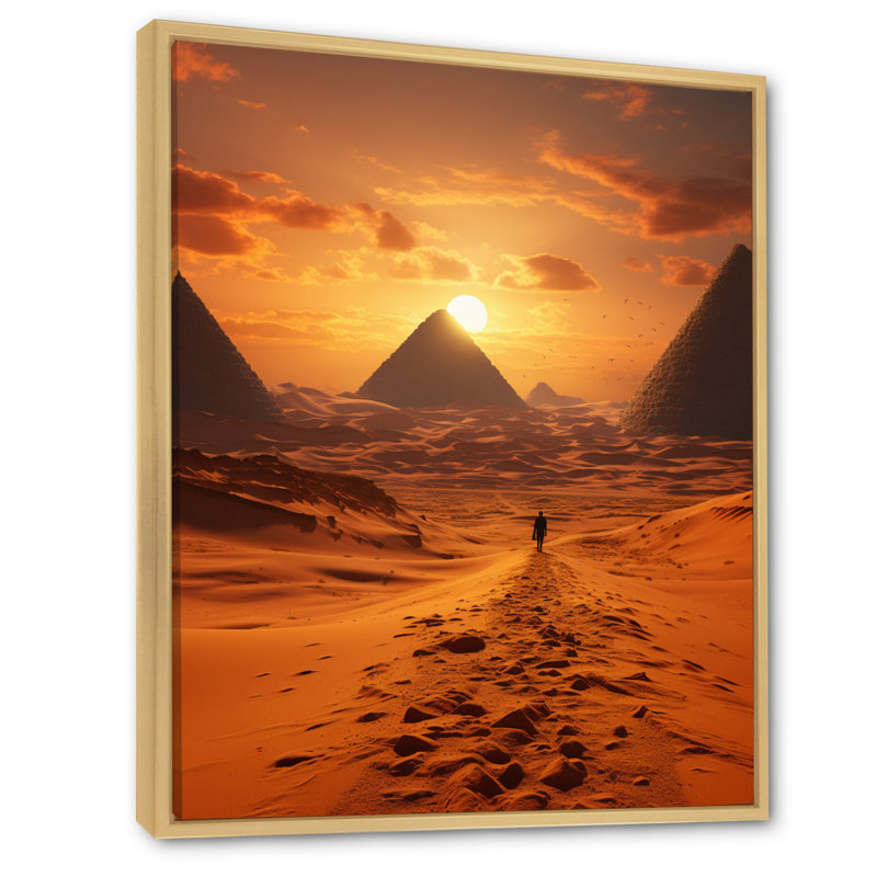 Égypte, désert antique des Sables I - égyptien, art mural, salon, Cadre naturel flottant, H 20 po x l 12 po x P 1 po