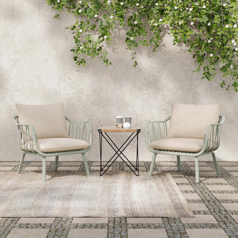Fauteuil club Huron, Beige / vert clair