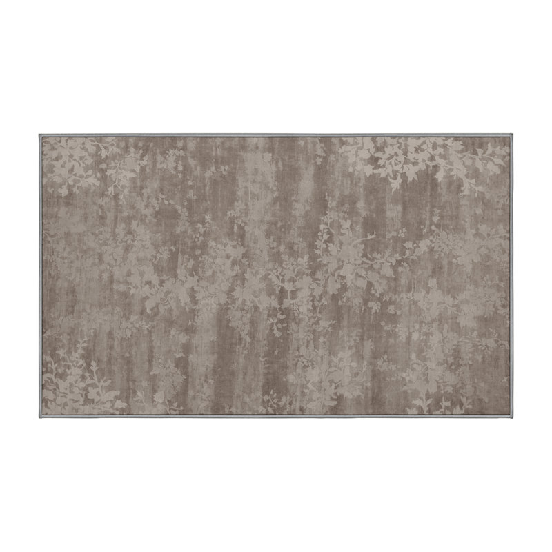 Tapis gris soyeux et moelleux, Rectangle 8 pi x 12 pi