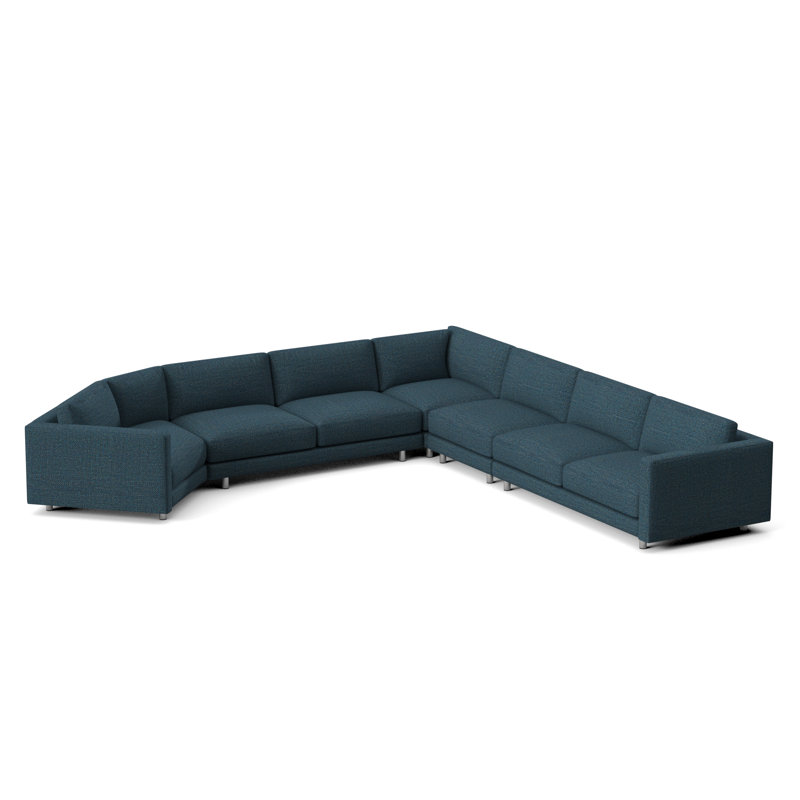 Avanni Patio Sectional with Sunbrella Cushions, Silver, White Slub 6049-000