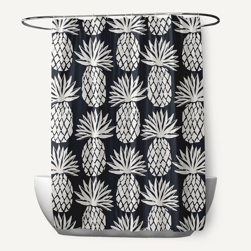 Rideau de douche simple abstrait, Bleu foncé