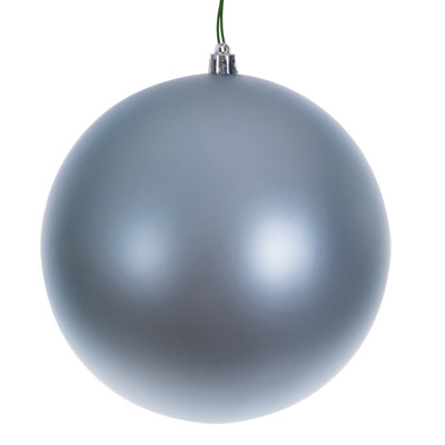  Boule 10 pi sans soudure matte de couleur bleu bébé percée aux rayons UV. Comprend un ornement.