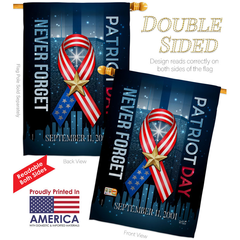 Double Sided 40'' H x 28'' W Polyester Flag Set