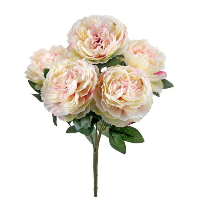 Fabric Peony Arrangement, Cream/Pink