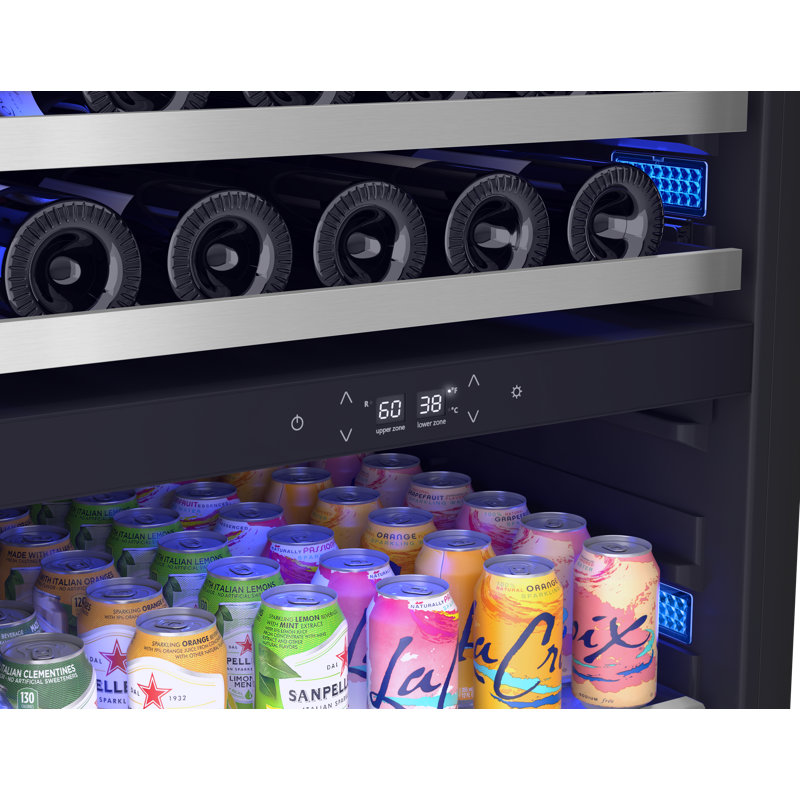 Zephyr Presrv 24 in. 59-Bottle 161-Can Dual Zone Wine and Beverage Cooler