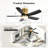 42 Inch Flush Mount Ceiling Fans With Led Light 22W And Remote Control 5 Abs Fan Blades For Bedroom Patio-1245027659-1245027637