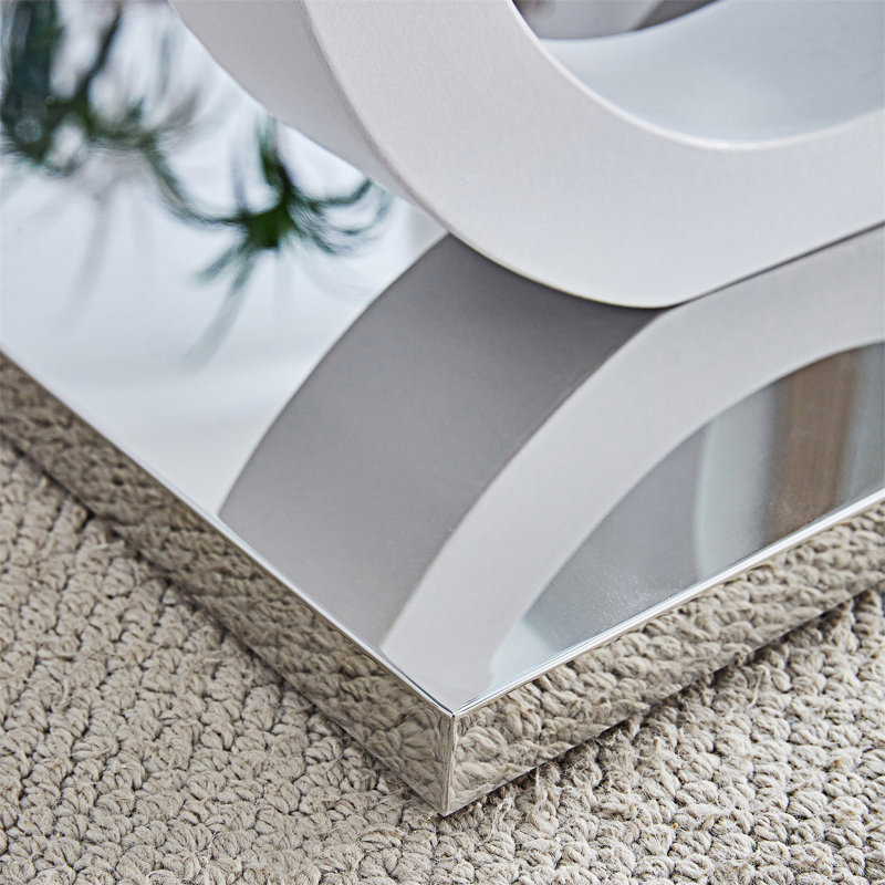 Coffee Table, White/Silver