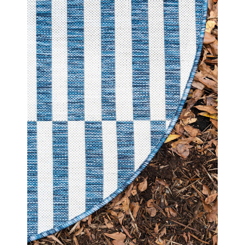 Outdoor Glimmer Area Rug Deep Sea Color, Runner 2' x 6'