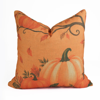 Housse de coussin d'Halloween en mélange de lin citrouille, coussin décoratif pour l'automne, la récolte d'automne et la saison effrayante pour canapé, canapé et lit