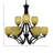 Zilo 9 Light Uplight Chandelier Shown In Matte Black Finish With 5" Cayenne Linen Glass-101934846-101934855