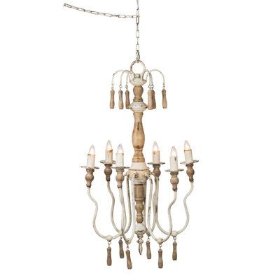 Myra 6 - Light Wood Dimmable Classic / Traditional Chandelier