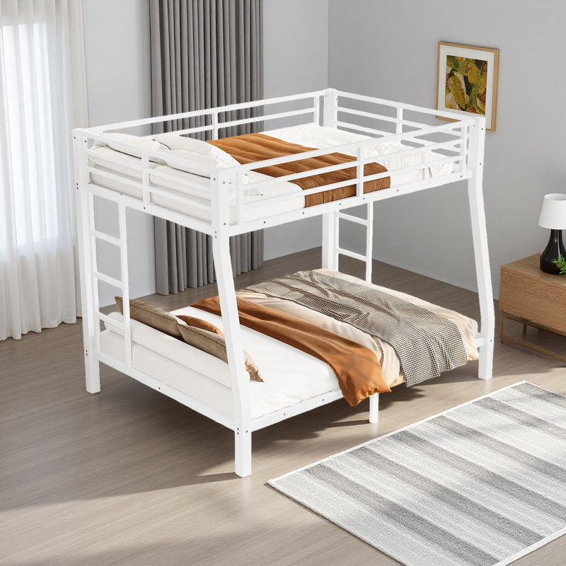 Metal Full XL Over Queen Bunk Bed For Teens And Adults,Space-Saving/Noise Reduced/No Box Spring Needed