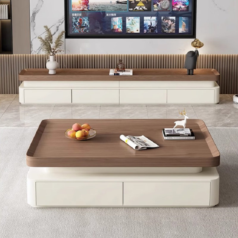Modern simple wooden tea table, 16.5" H x 51" L x 27.5" W