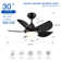 30 In Intergrated Led Ceiling Fan Lighting With Abs Blade