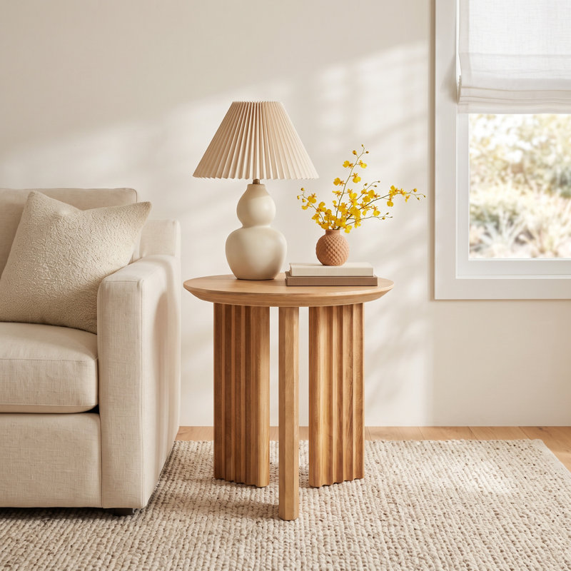 Edianna Modern End Table, Natural