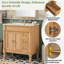 Meuble-lavabo moderne avec lavabo en céramique, rangement spacieux, idéal pour les salles de bain élégantes et pratiques.