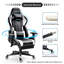Blue Elephant Adjustable Reclining Faux Leather Swiveling PC & Racing Game Chair with Footrest-294567671