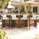 Chaise de bar avec coussin, ensemble de 4 chaises de patio en aluminium Pula