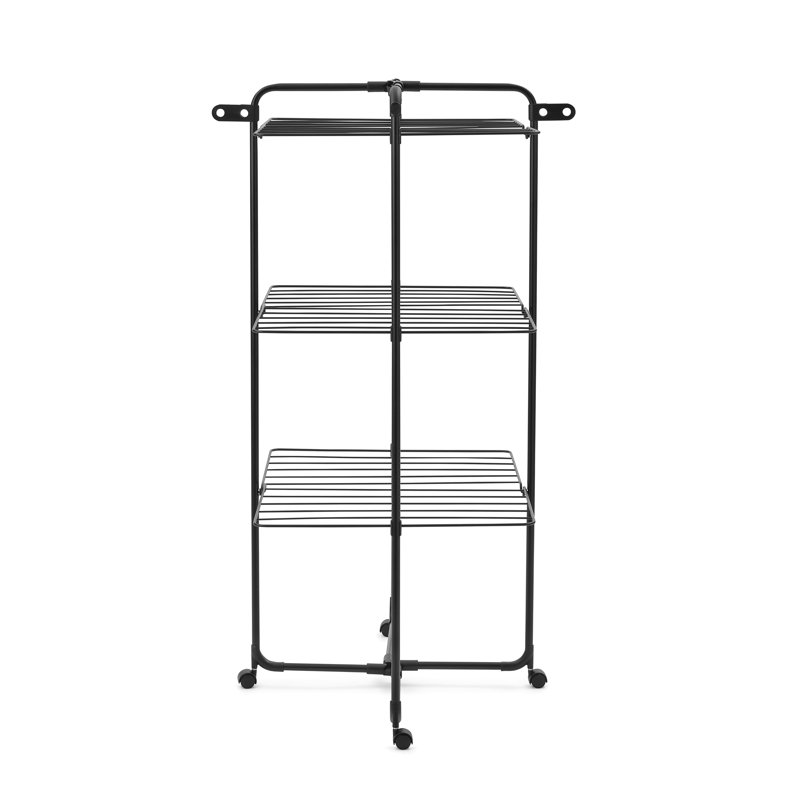Brabantia Hangon Tower Drying Rack, 125.6cm H x 76.2cm W x 73.7cm D, Black