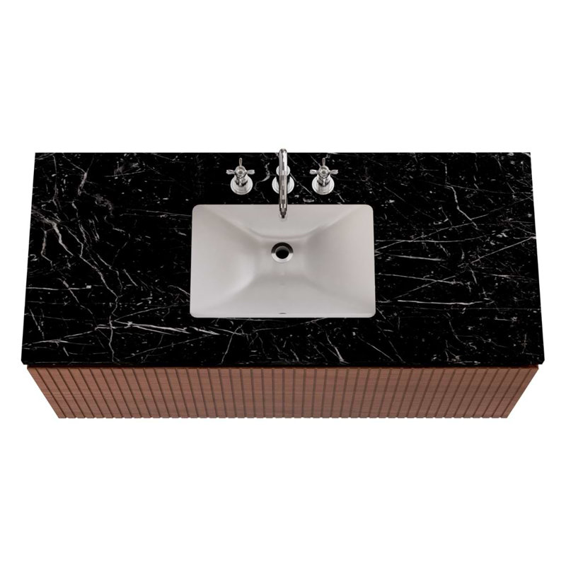 Melrose Single Vanity, Walnut, 48", Black