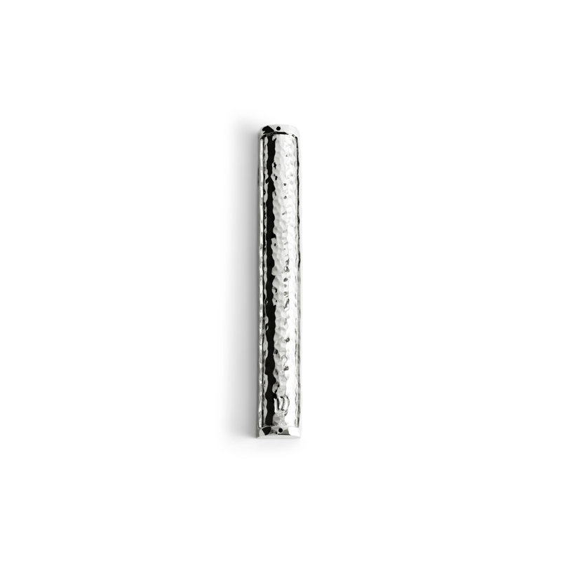 Hammertone Mezuzah, Silver, 6.25" H x 1" W x 1" D