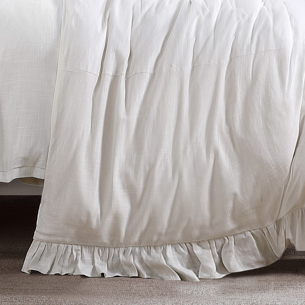 Lily Linen Duvet Cover Set, King Duvet Cover, White