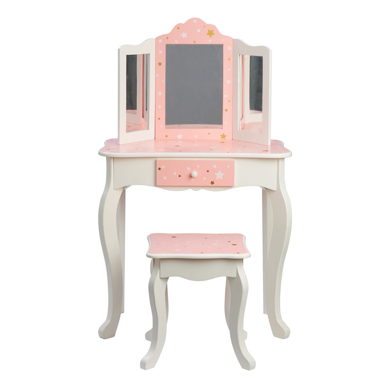 Fashion Prints Kids Vanity Set with Mirror