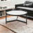 Mazzo 36" Black Glass And Steel Round Coffee Table