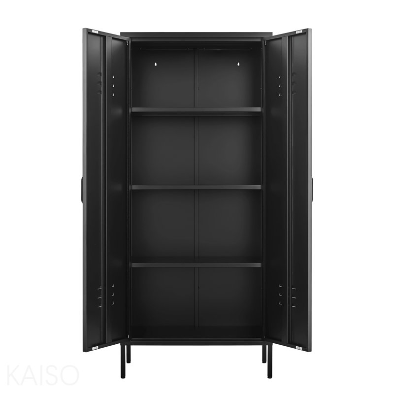 Metal Storage Locker Cabinet With Adjustable Shelves, Multipurpose Freestanding Organizer For Bedroom, Bathroom, Home Office