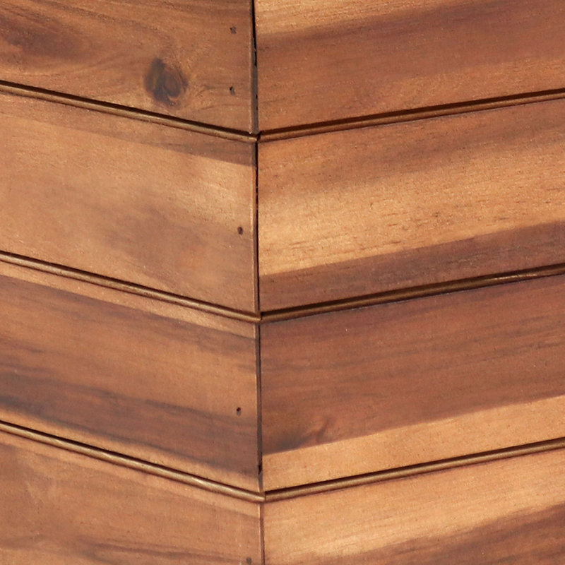 Breigha 3pc Assorted Square Acacia Wood Planter Box with Liner, Brown