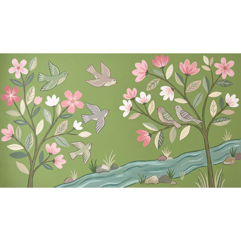 Murales fleurs de printemps, 140 po x 108 po, Non-Woven Nonpasted