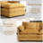  Chifley Yellow Chenille Modular Couch L Shaped Sectional Sofa with Ottoman, Reversible.-118761491