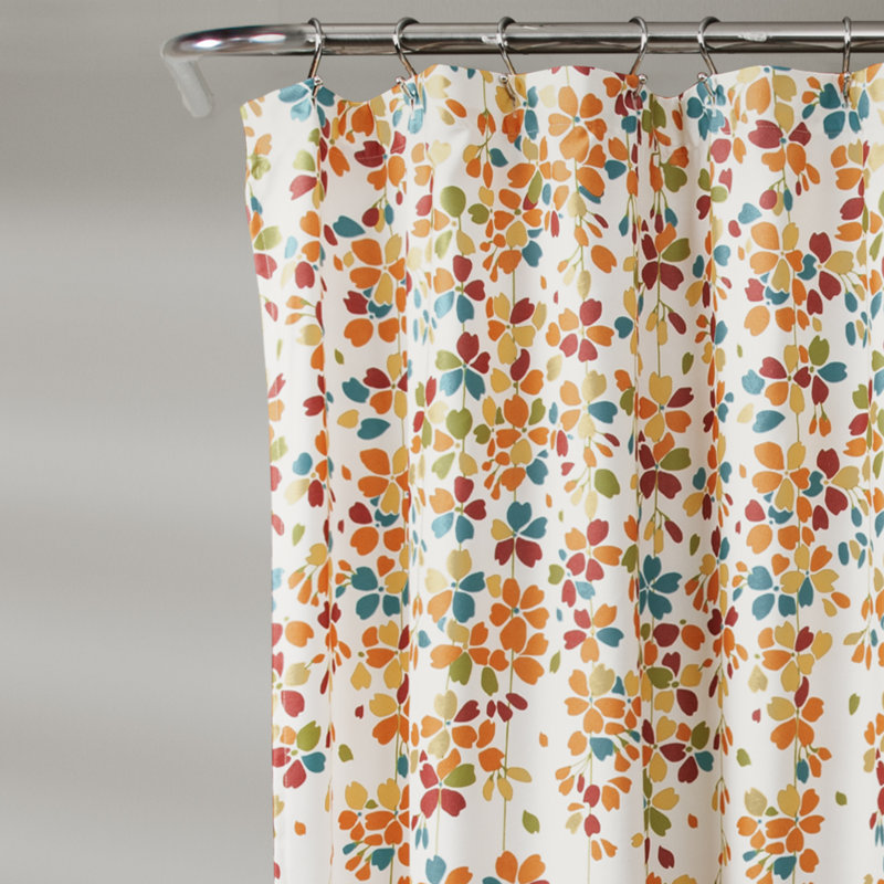 Anatoli Polyester Shower Curtain, Turquoise