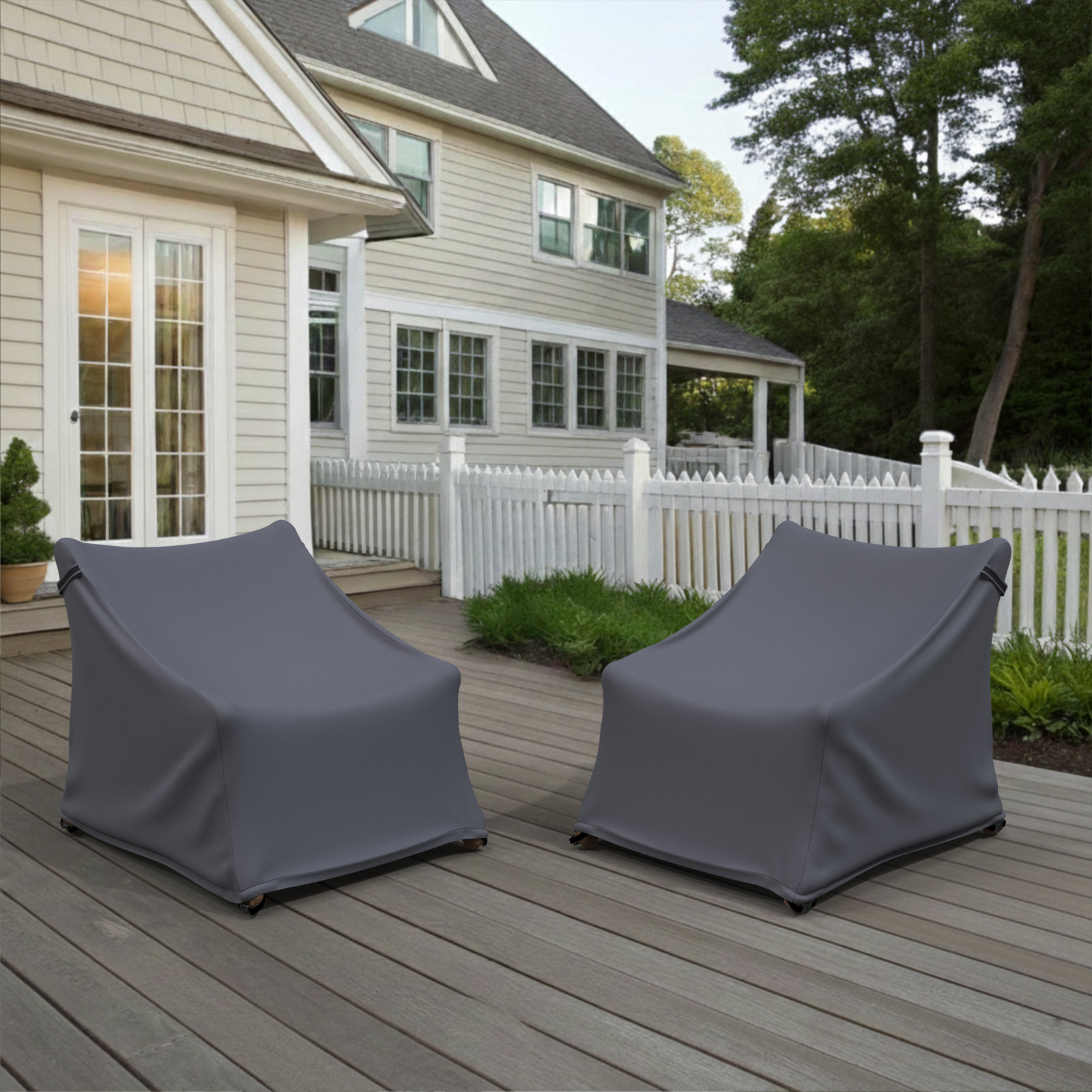 Teak Outdoor Armless Lounge Chair Cover