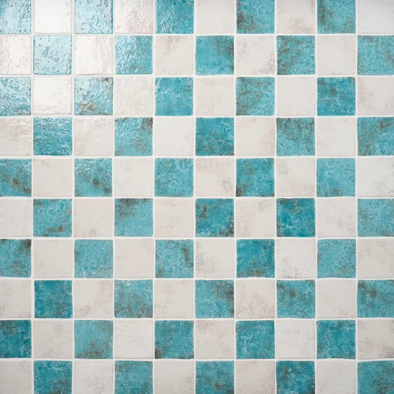 Luna 4.72 In. X 4.72 In. Glossy Textured Porcelain Floor And Wall Tile (8.96 Sq. Ft. / Case), Lagoon Blue