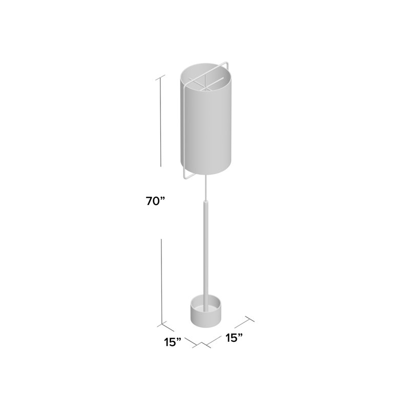 Geo Rectangle Floor Lamp, Natural Brass