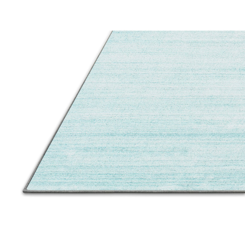 Tapis bleu ciel contemporain, Rectangle 4 pi x 6 pi