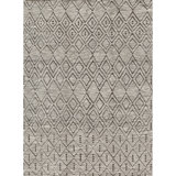Wool Geometric Area Rug in Brown