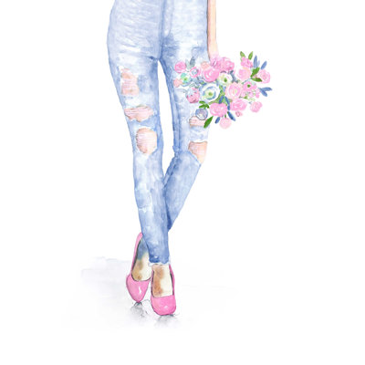 " Jeans And Flowers "