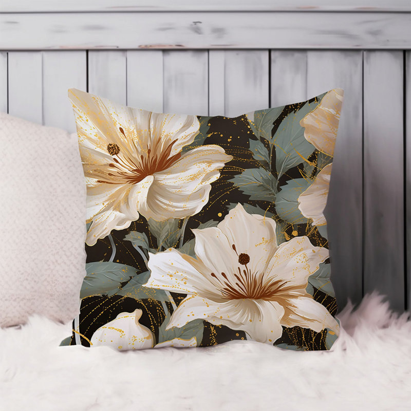 Floral Golden Flowers V Modern, 20"H x 20"W