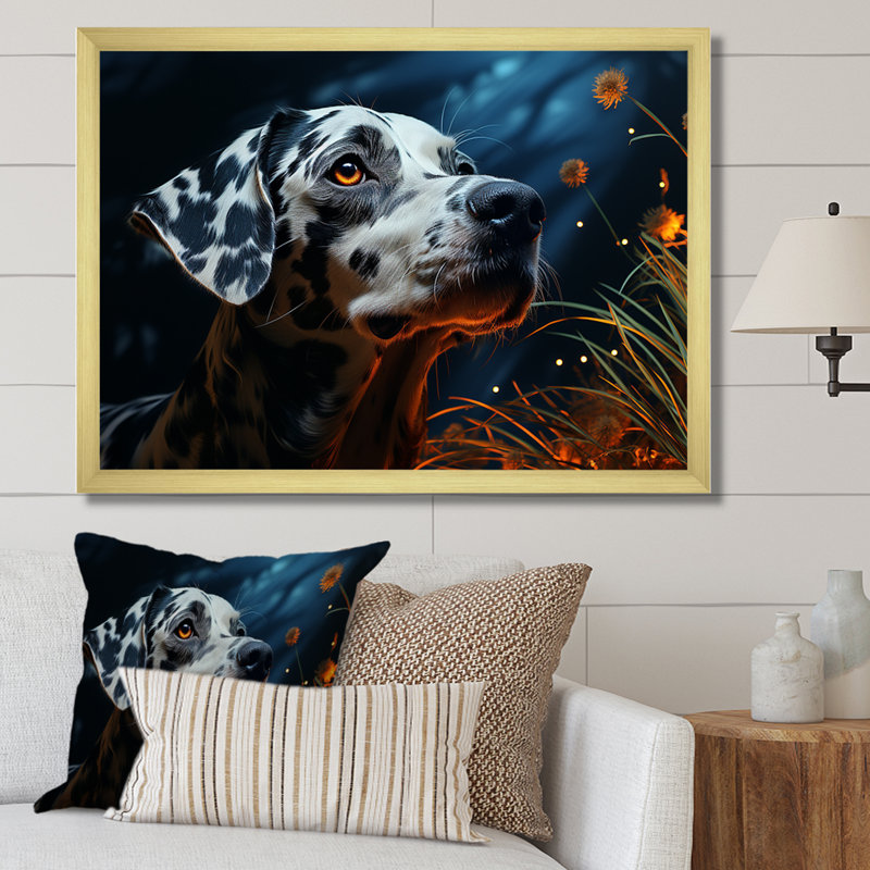 «Dalmatian Dream I», reproduction sur toile, H 30 po x l 40 po x P 1,5 po, Cadre doré à coins fermés