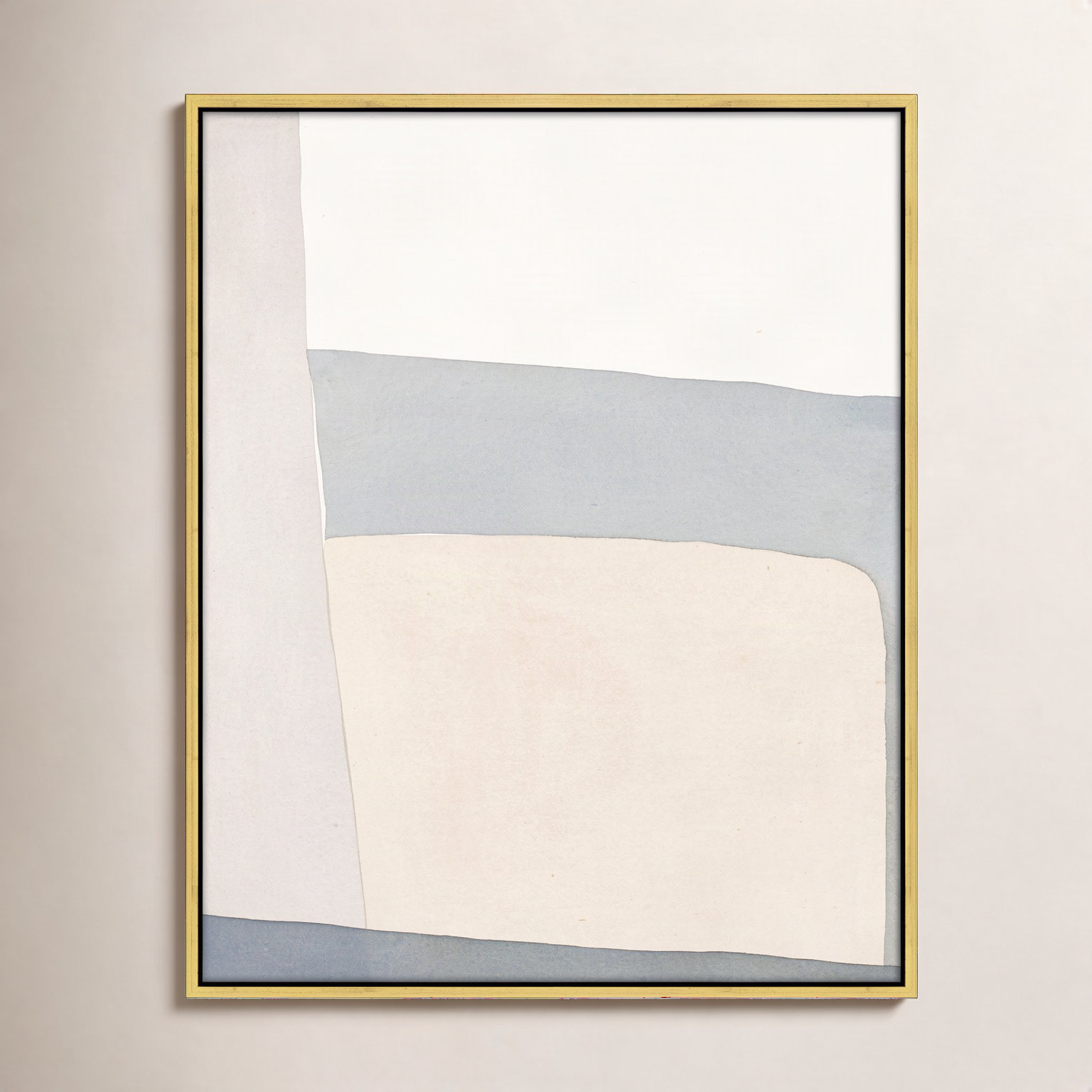 Simple Grey Painting by Julia Balfour, 38" H x 30" W x 1.4" D, Gold Framed Canvas