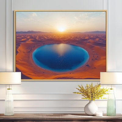 Une vue aérienne de l'oasis du désert du Sahara II - art mural désert