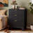 Fluted 3 -Drawers Dresser For Bedroom With Dresser Organizer, 23.6''W Wood Wide Chest of Drawers ,Nightstand-1287117294