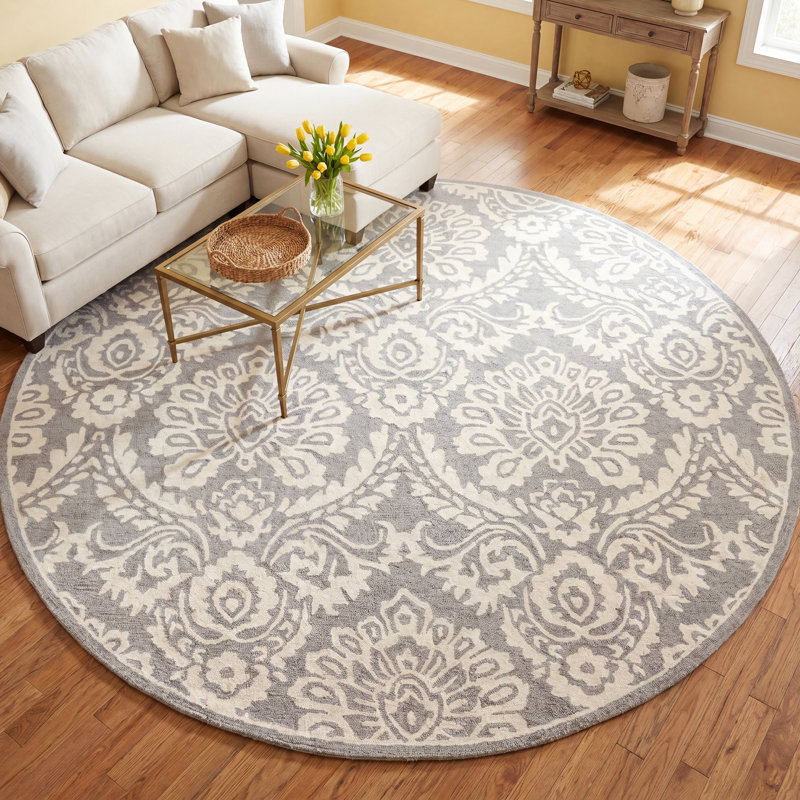 Tansy Wool Floral Indoor Rug, Round 6'