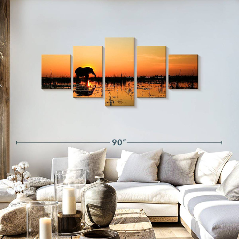 Elephant River, 30" H x 68" W